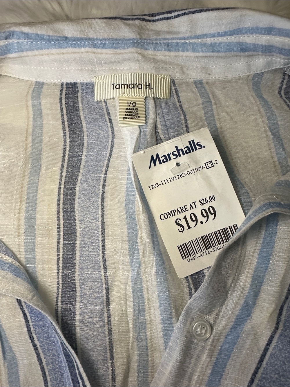 Madewell Blue Stripe Button-Down Tie-Front Shirt - Picture 3 of 3